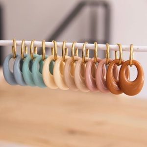 Stainless Steel Earrings With Epoxy Drop